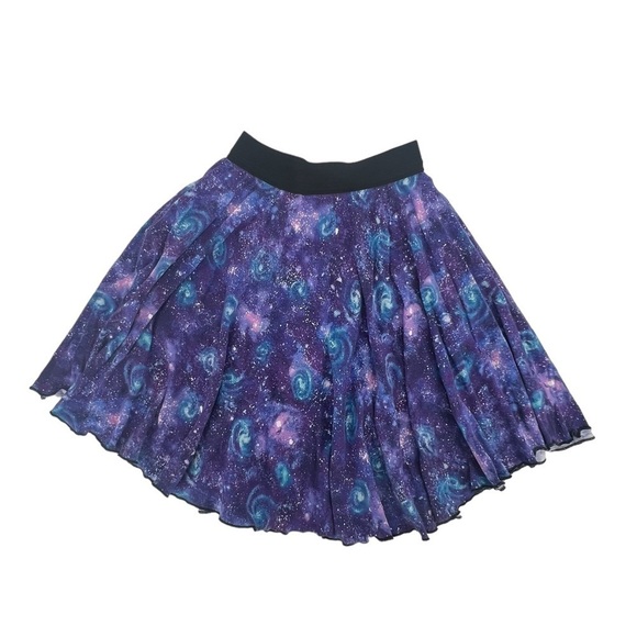Blue Cosmic Pleated Swing Elastic Waist Pull On Skirt Size M/L Women’s - Picture 1 of 3